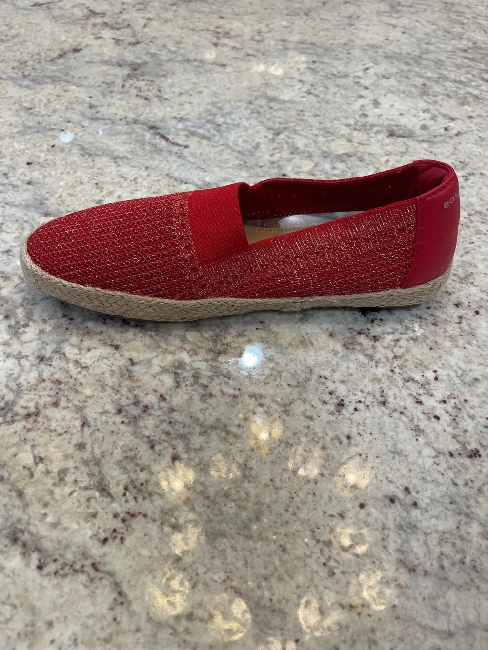 NIB Easy Spirit Hassie2 Woven Espadrille Slip On Flats Medium Red 10W